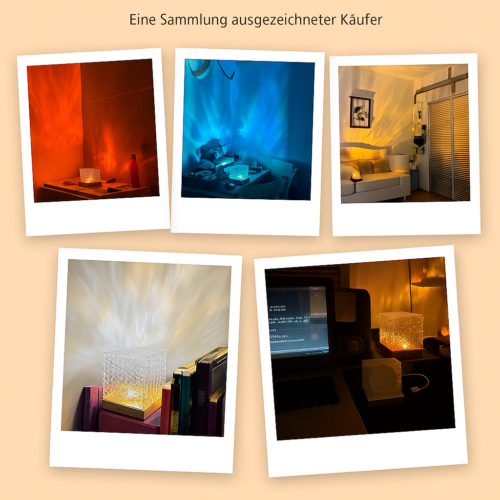 LED Glas Tischlampe – Designer Deko Lampe mit warmem Ambientelicht für Wohnzimmer & Schlafzimmer