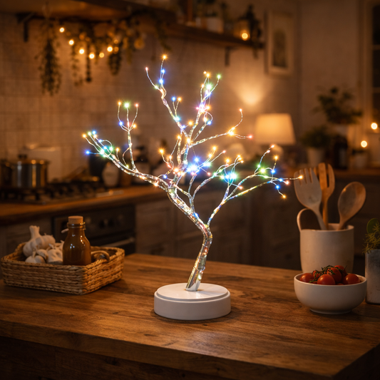 LumaTree Mehrfarbig | LED Deko Baum mit Lichtern – Stimmungsvolle Tischlampe für Wohnzimmer & Schlafzimmer