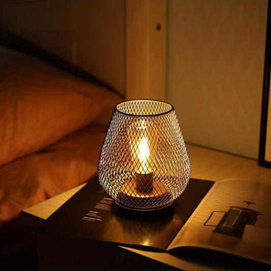 Industrielle Tischlampe aus Metall – Vintage Deko Lampe mit E27 Fassung für Wohnzimmer, Schlafzimmer & Büro
