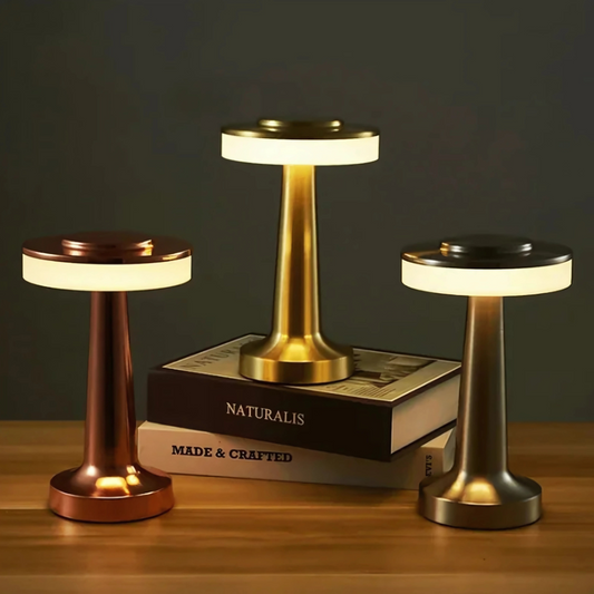 Kabellose LED Akku Tischlampe – Dimmbare Metall-Tischleuchte mit Touch-Steuerung für Wohnzimmer & Schlafzimmer