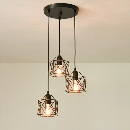 3-flammige Pendelleuchte Industrial Design – Vintage Deckenlampe aus Metall | E27 Retro Hängelampe für Wohnzimmer, Küche & Esszimmer