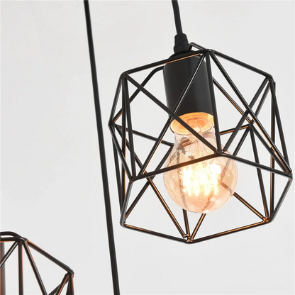 3-flammige Pendelleuchte Industrial Design – Vintage Deckenlampe aus Metall | E27 Retro Hängelampe für Wohnzimmer, Küche & Esszimmer