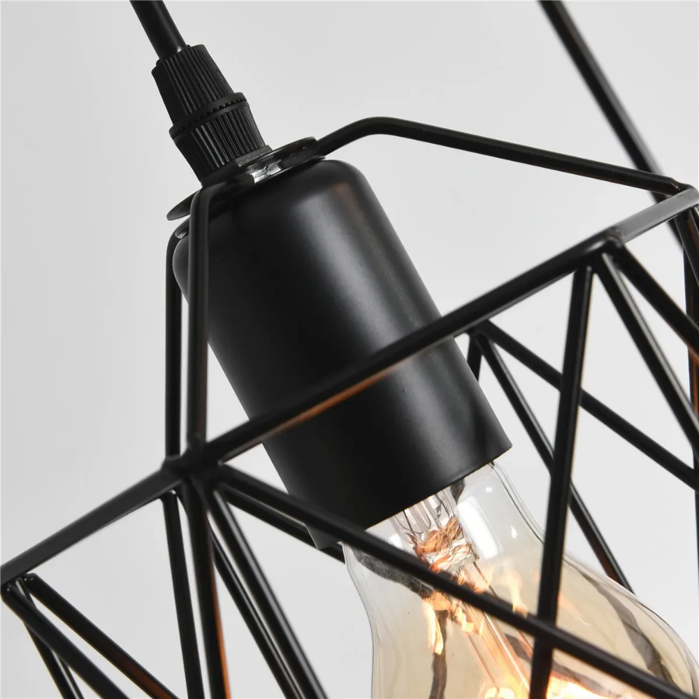 3-flammige Pendelleuchte Industrial Design – Vintage Deckenlampe aus Metall | E27 Retro Hängelampe für Wohnzimmer, Küche & Esszimmer