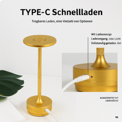 Kabellose LED Tischlampe mit Akku – Tragbare Designlampe mit Touch-Dimmer und USB-C fürs Wohnzimmer & Schlafzimmer