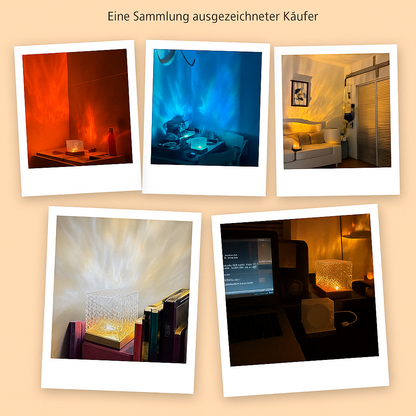 LED Glas Tischlampe – Designer Deko Lampe mit warmem Ambientelicht für Wohnzimmer & Schlafzimmer