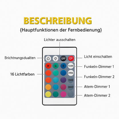 LED Glas Tischlampe – Designer Deko Lampe mit warmem Ambientelicht für Wohnzimmer & Schlafzimmer
