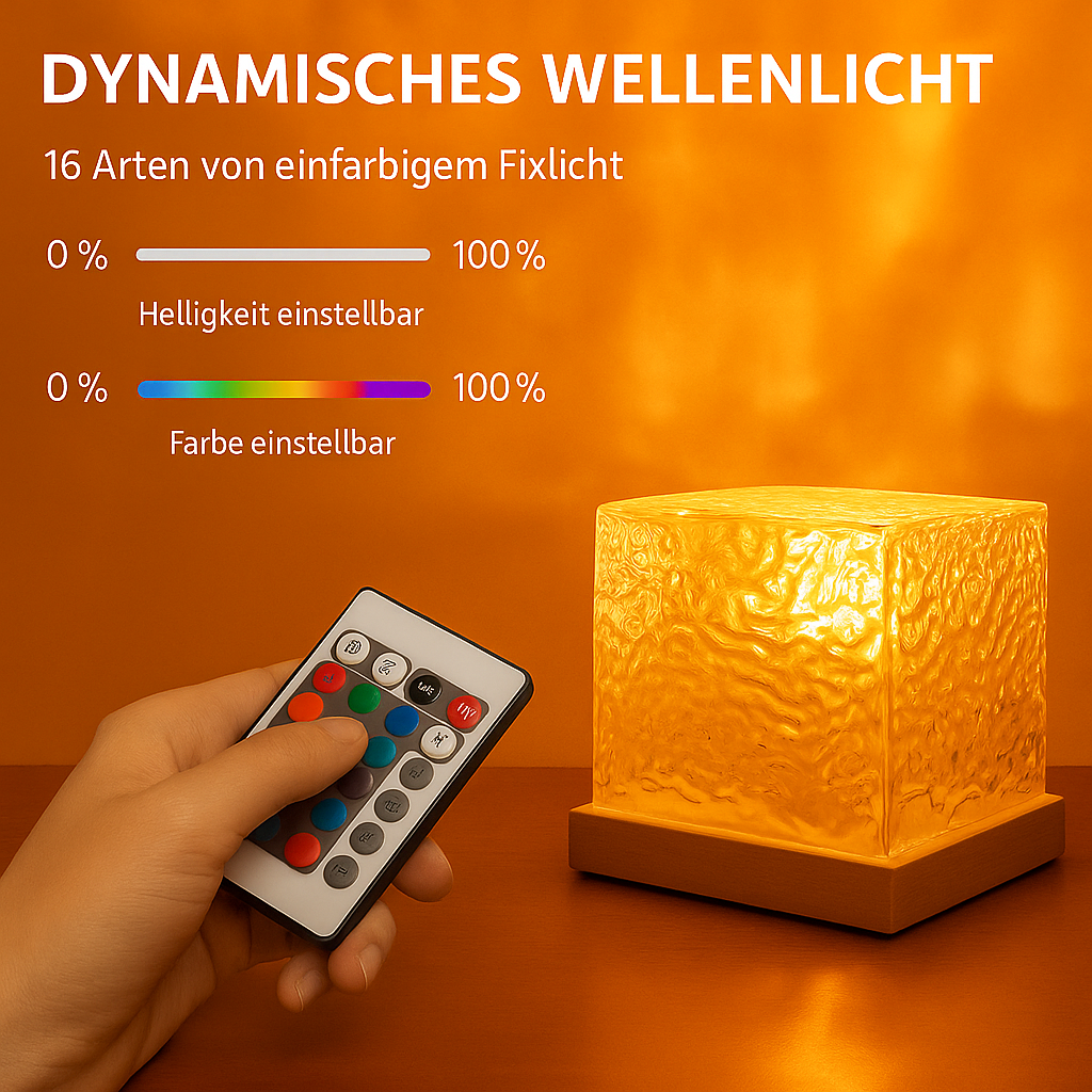 LED Glas Tischlampe – Designer Deko Lampe mit warmem Ambientelicht für Wohnzimmer & Schlafzimmer