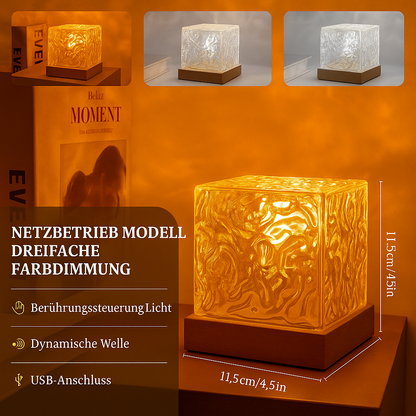 LED Glas Tischlampe – Designer Deko Lampe mit warmem Ambientelicht für Wohnzimmer & Schlafzimmer