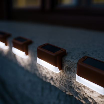 NooraLite | Solar LED Stufenlicht Außen – Treppenbeleuchtung Solar Warmweiß / Kaltweiß – Wetterfeste Garten & Wegbeleuchtung ohne Kabel