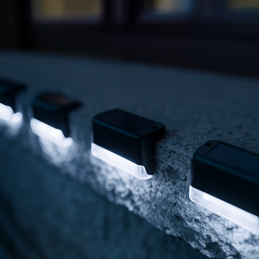 NooraLite | Solar LED Stufenlicht Außen – Treppenbeleuchtung Solar Warmweiß / Kaltweiß – Wetterfeste Garten & Wegbeleuchtung ohne Kabel