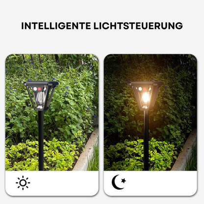 Solar LED Außenleuchte mit Bewegungsmelder – Wasserdichte Gartenlampe mit Erdspieß & Wandhalterung, Solar Wandleuchte für Garten, Weg & Terrasse