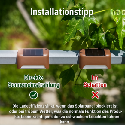 NooraLite | Solar LED Stufenlicht Außen – Treppenbeleuchtung Solar Warmweiß / Kaltweiß – Wetterfeste Garten & Wegbeleuchtung ohne Kabel