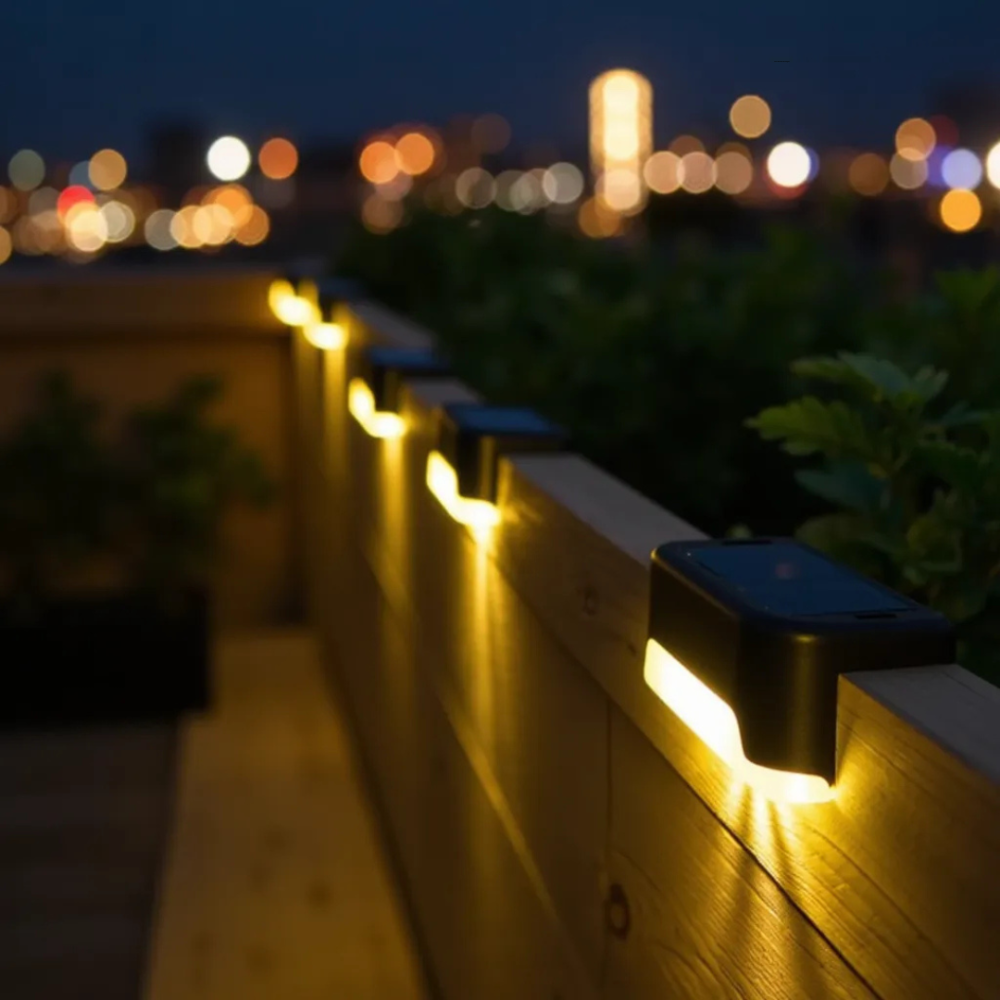 NooraLite | Solar LED Stufenlicht Außen – Treppenbeleuchtung Solar Warmweiß / Kaltweiß – Wetterfeste Garten & Wegbeleuchtung ohne Kabel