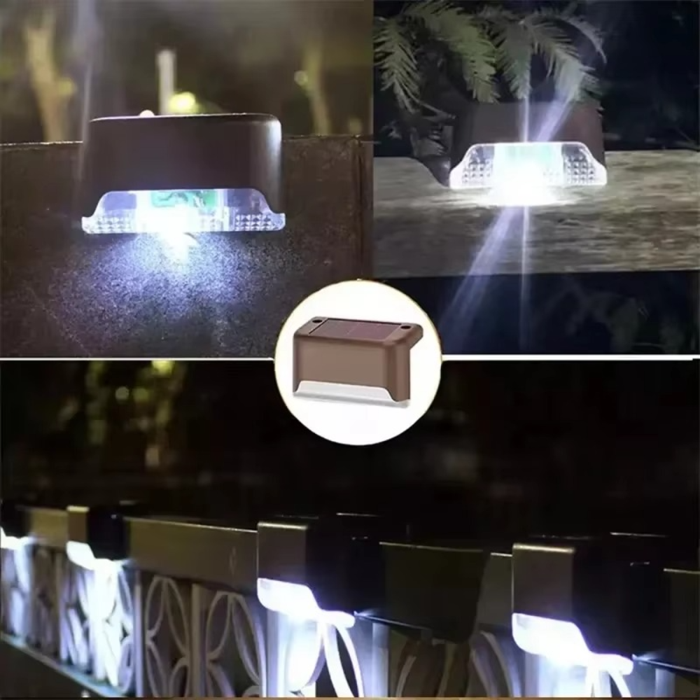 NooraLite | Solar LED Stufenlicht Außen – Treppenbeleuchtung Solar Warmweiß / Kaltweiß – Wetterfeste Garten & Wegbeleuchtung ohne Kabel