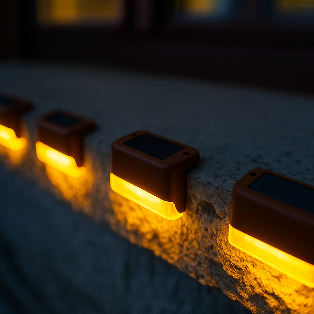 NooraLite | Solar LED Stufenlicht Außen – Treppenbeleuchtung Solar Warmweiß / Kaltweiß – Wetterfeste Garten & Wegbeleuchtung ohne Kabel