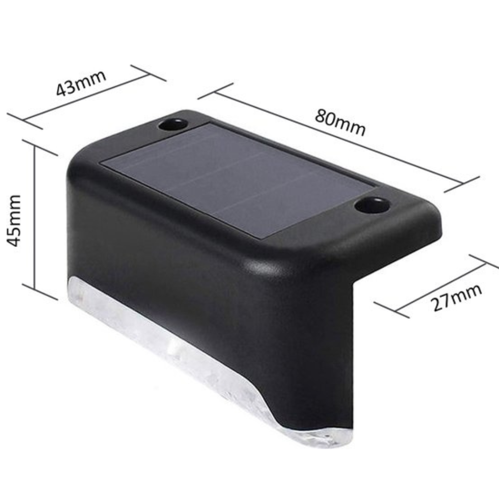 NooraLite | Solar LED Stufenlicht Außen – Treppenbeleuchtung Solar Warmweiß / Kaltweiß – Wetterfeste Garten & Wegbeleuchtung ohne Kabel