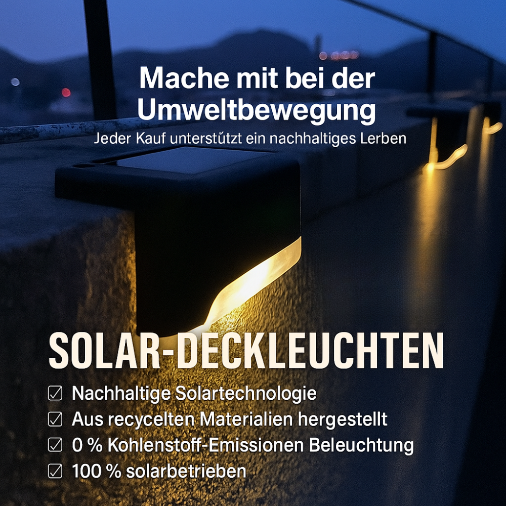 NooraLite | Solar LED Stufenlicht Außen – Treppenbeleuchtung Solar Warmweiß / Kaltweiß – Wetterfeste Garten & Wegbeleuchtung ohne Kabel