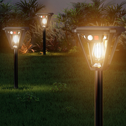 Solar LED Außenleuchte mit Bewegungsmelder – Wasserdichte Gartenlampe mit Erdspieß & Wandhalterung, Solar Wandleuchte für Garten, Weg & Terrasse