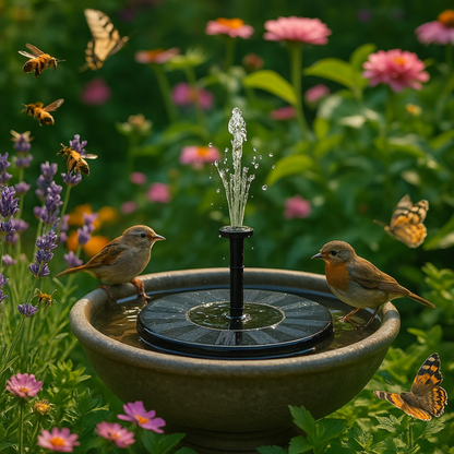 Solar Springbrunnen Pumpe für Garten & Vogelbad – kabellos, umweltfreundlich & einfach installiert | Solarbrunnen für Terrasse, Teich & Outdoor