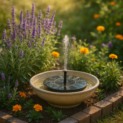 Solar Springbrunnen Pumpe für Garten & Vogelbad – kabellos, umweltfreundlich & einfach installiert | Solarbrunnen für Terrasse, Teich & Outdoor