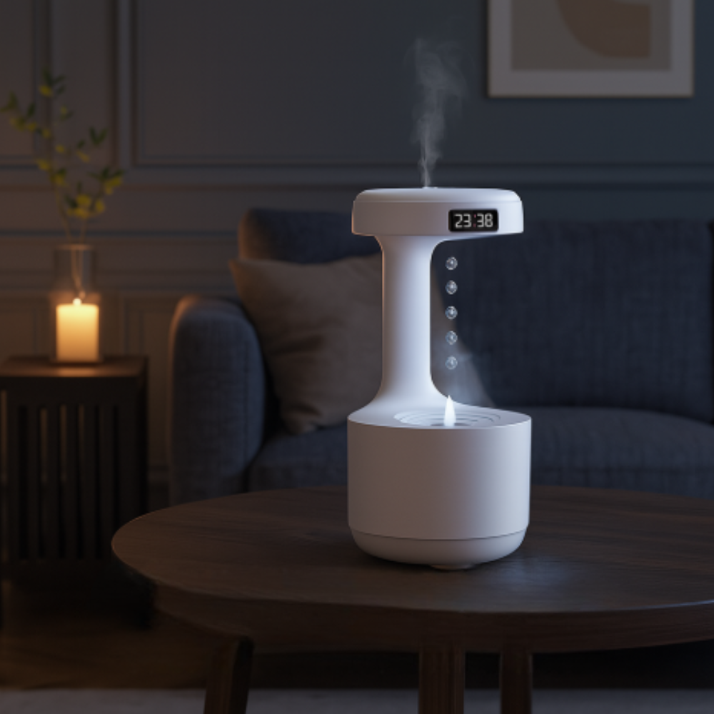 Anti-Schwerkraft Luftbefeuchter mit LED & Wasserdrop-Effekt