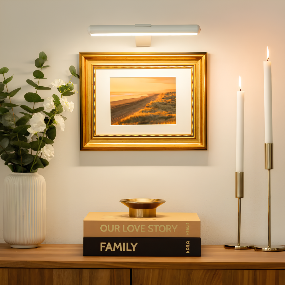 LED Bilderleuchte für Wand | Moderne Galeriebeleuchtung – 3 Farben (Schwarz/Gold/Weiß)