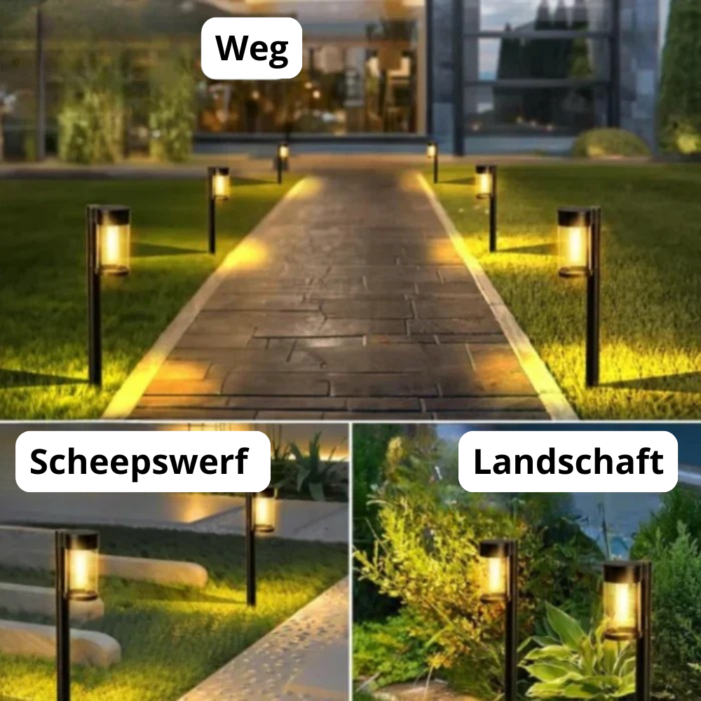 Solar Gartenleuchte LED Außen – Warmweißes Solarlicht für Garten & Wegbeleuchtung – Automatisches Ein/Aus, Wasserdicht, Solar Stecklampe für Outdoor