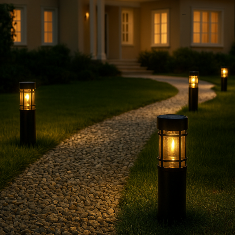 Solar LED Gartenleuchte – warme Außenbeleuchtung für Wege & Terrasse, wetterfest