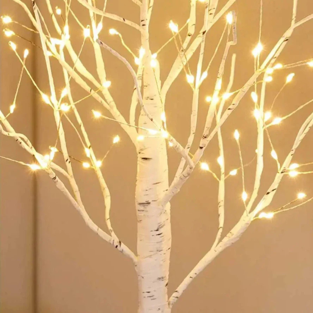 LED Birkenbaum Tischlampe – Warmweißes LED-Lichterbaum, Deko Baum für Wohnzimmer, Weihnachten & Festliche Stimmung
