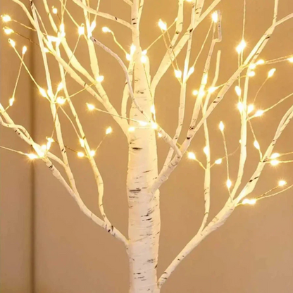 LED Birkenbaum Tischlampe – Warmweißes LED-Lichterbaum, Deko Baum für Wohnzimmer, Weihnachten & Festliche Stimmung