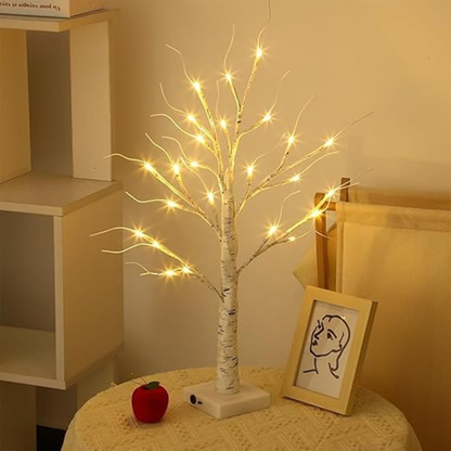 LED Birkenbaum Tischlampe – Warmweißes LED-Lichterbaum, Deko Baum für Wohnzimmer, Weihnachten & Festliche Stimmung