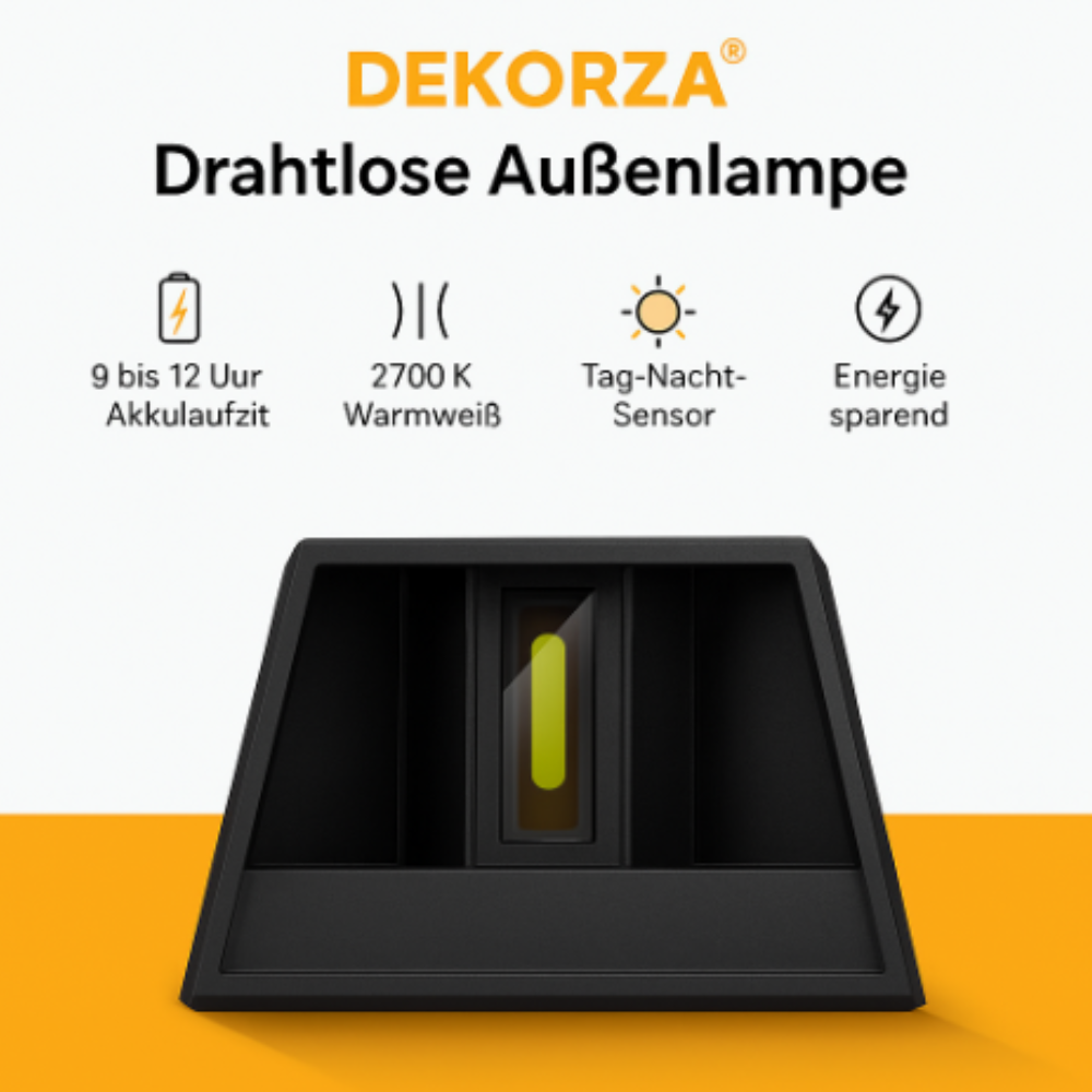 Solar Wandleuchte Außen – Kabellose LED Solar Lampe für Garten & Terrasse – Energiesparende Außenbeleuchtung mit Solarpanel