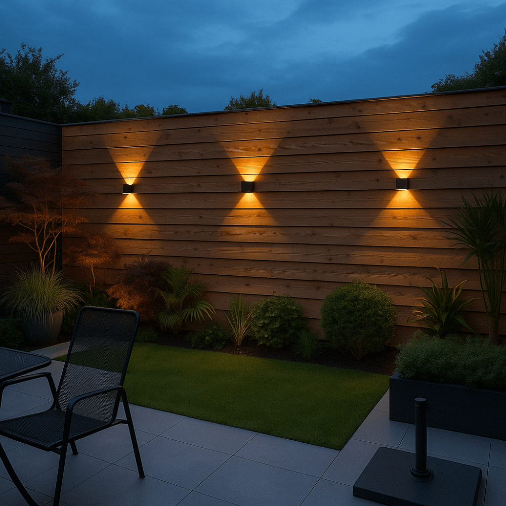 Solar Wandleuchte Außen – Kabellose LED Solar Lampe für Garten & Terrasse – Energiesparende Außenbeleuchtung mit Solarpanel