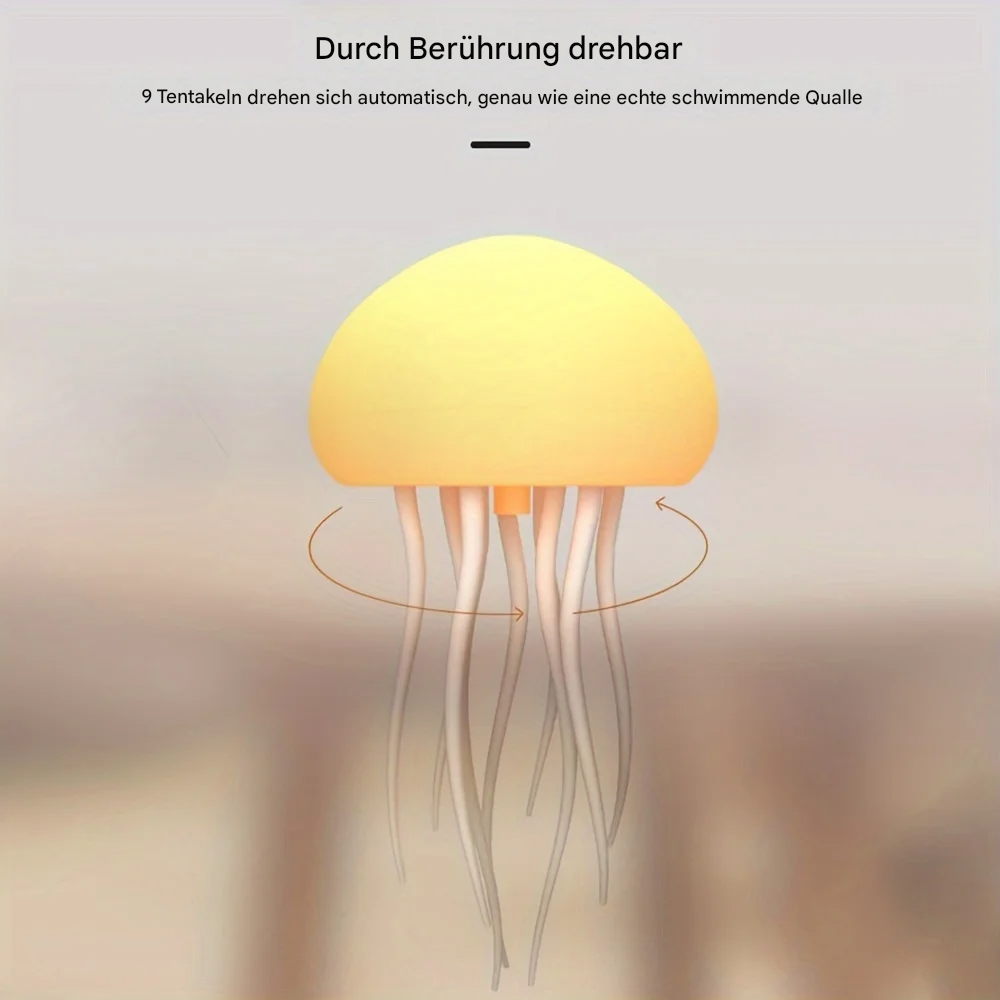 LED Tischlampe im Quallen-Design – Design Deko Lampe mit warmem Ambientelicht für Wohnzimmer & Schlafzimmer