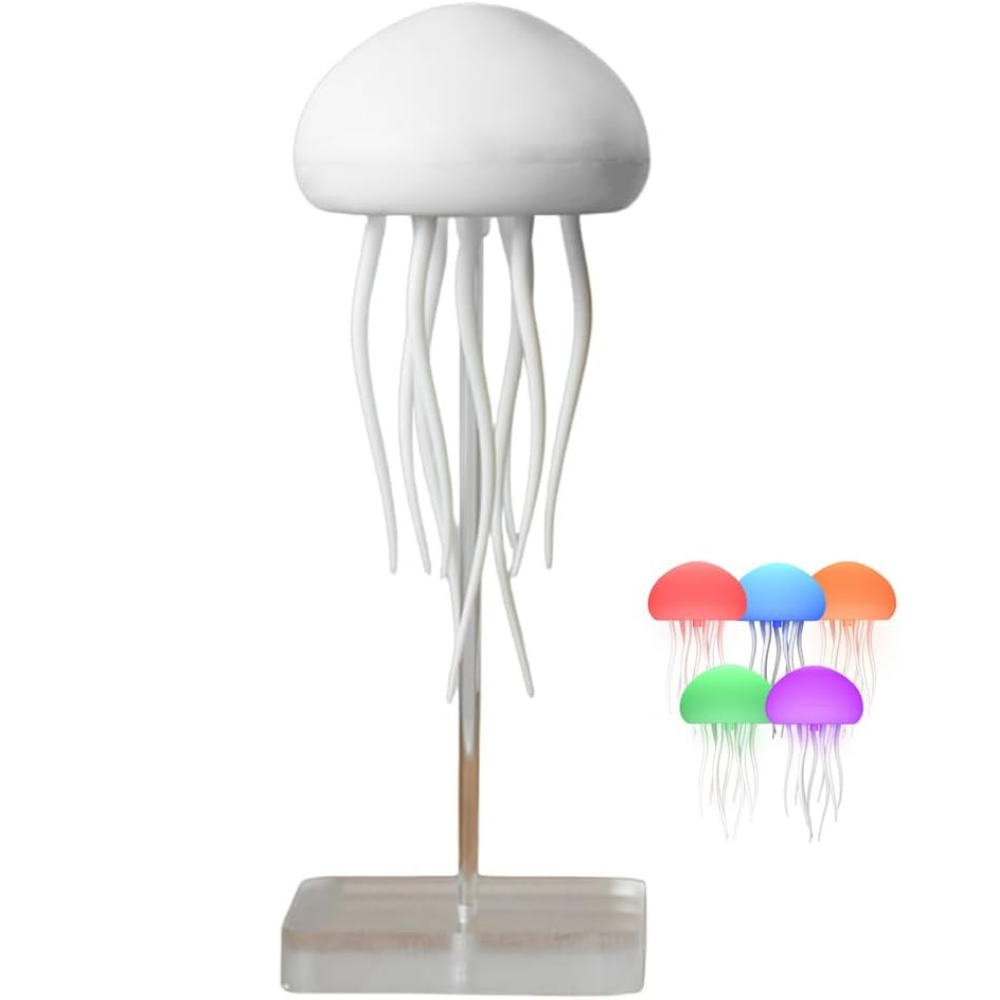 LED Tischlampe im Quallen-Design – Design Deko Lampe mit warmem Ambientelicht für Wohnzimmer & Schlafzimmer