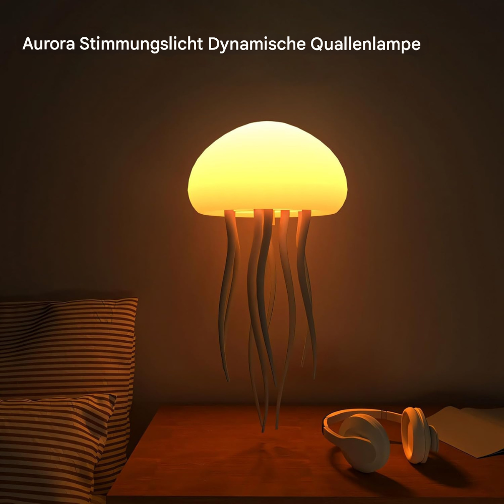 LED Tischlampe im Quallen-Design – Design Deko Lampe mit warmem Ambientelicht für Wohnzimmer & Schlafzimmer