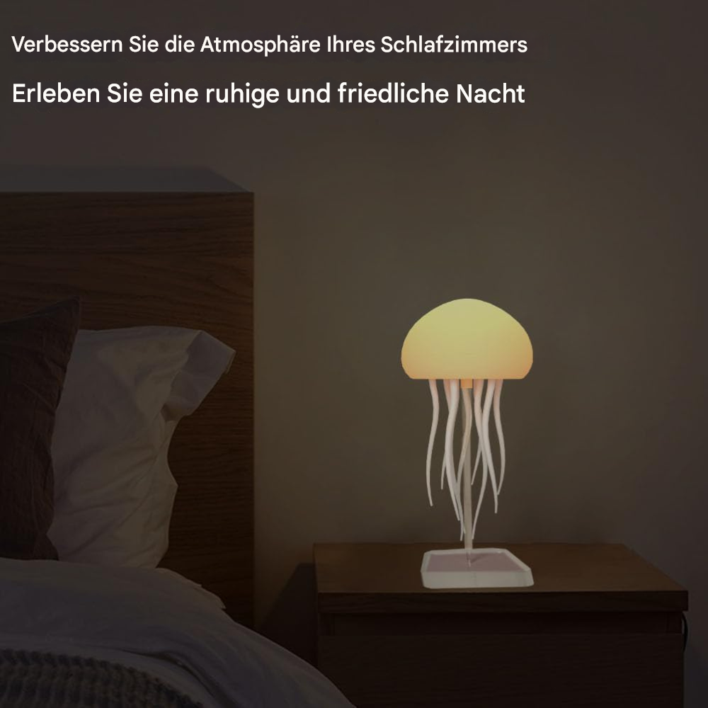 LED Tischlampe im Quallen-Design – Design Deko Lampe mit warmem Ambientelicht für Wohnzimmer & Schlafzimmer