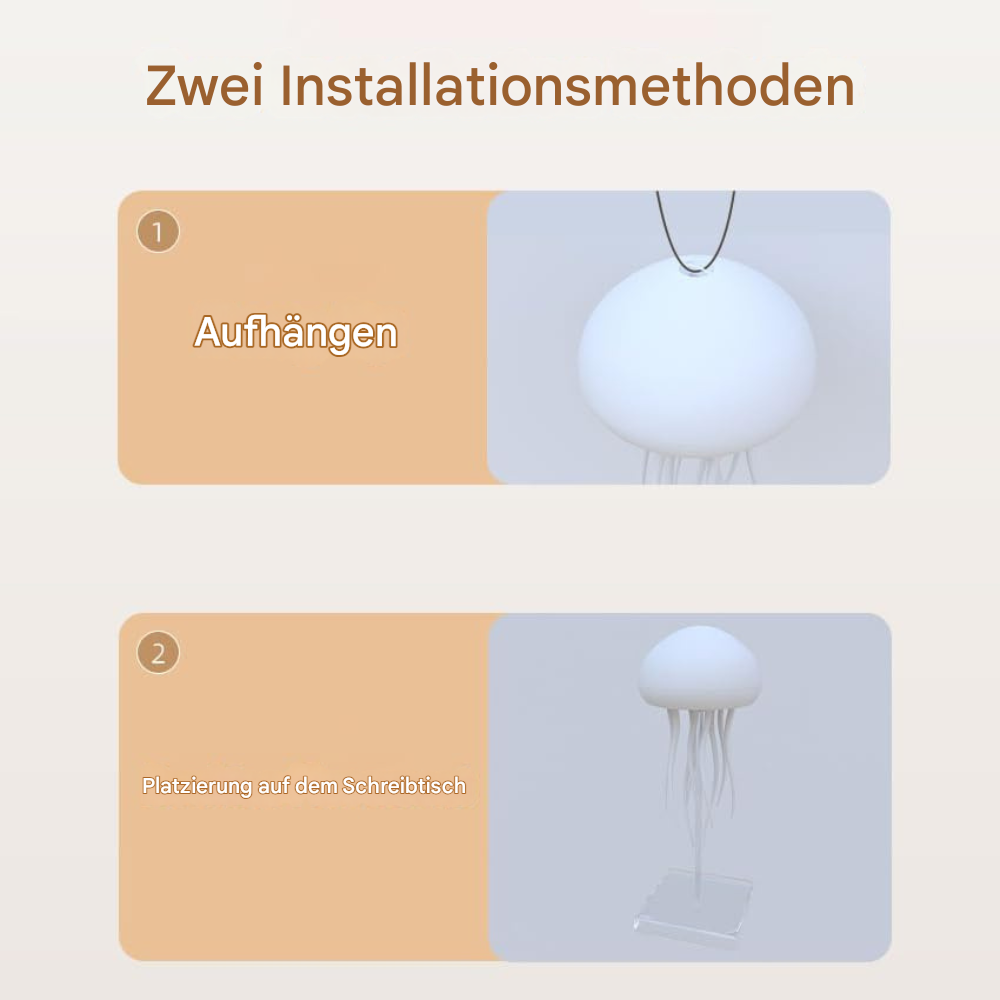 LED Tischlampe im Quallen-Design – Design Deko Lampe mit warmem Ambientelicht für Wohnzimmer & Schlafzimmer