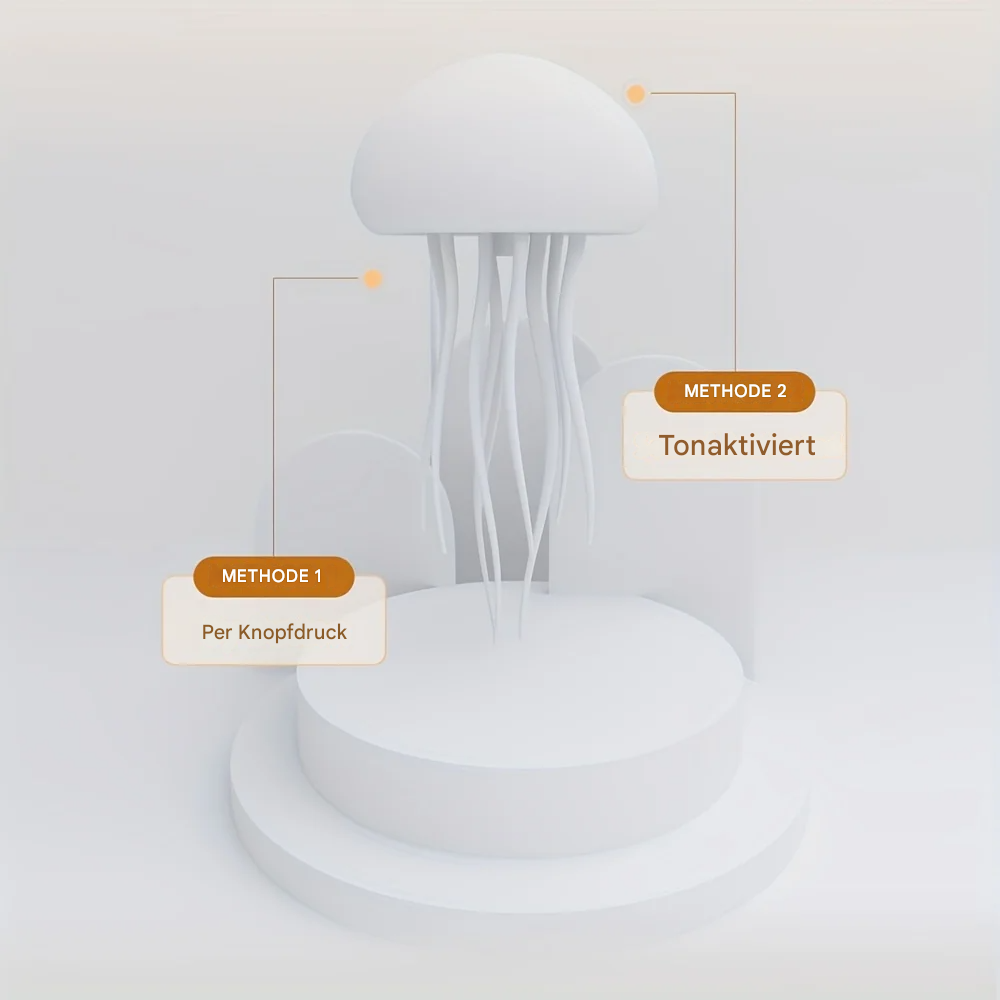 LED Tischlampe im Quallen-Design – Design Deko Lampe mit warmem Ambientelicht für Wohnzimmer & Schlafzimmer