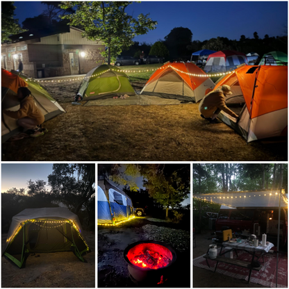 Solar LED Lichterkette Outdoor – Wiederaufladbare Gartenbeleuchtung & Camping Lampe – Warmweiß, Wasserdicht, USB/Solar Ladefunktion