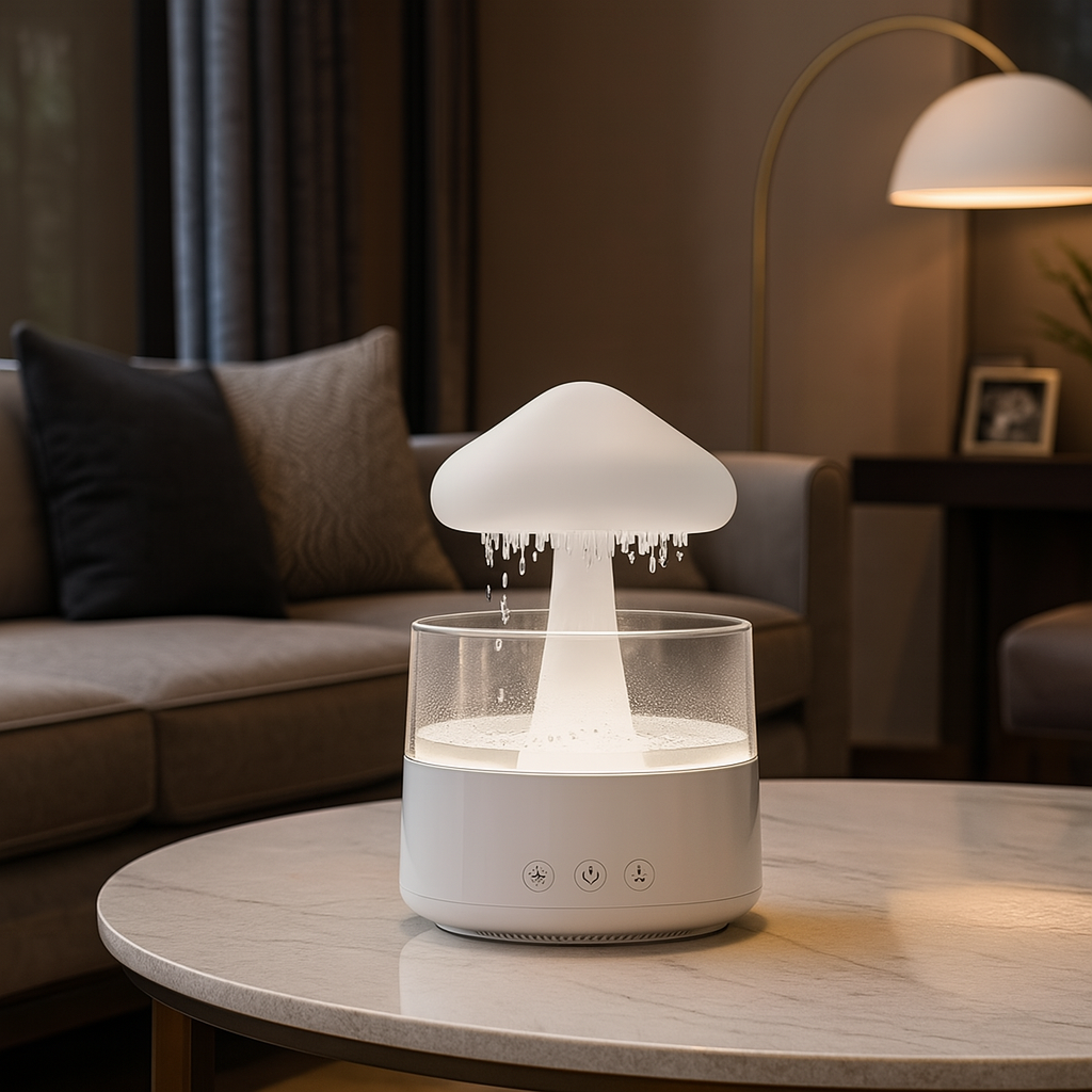 LED Luftbefeuchter & Aroma Diffuser – Leiser Ultraschall Raumbefeuchter mit Ambientelicht für Schlafzimmer & Wohnzimmer