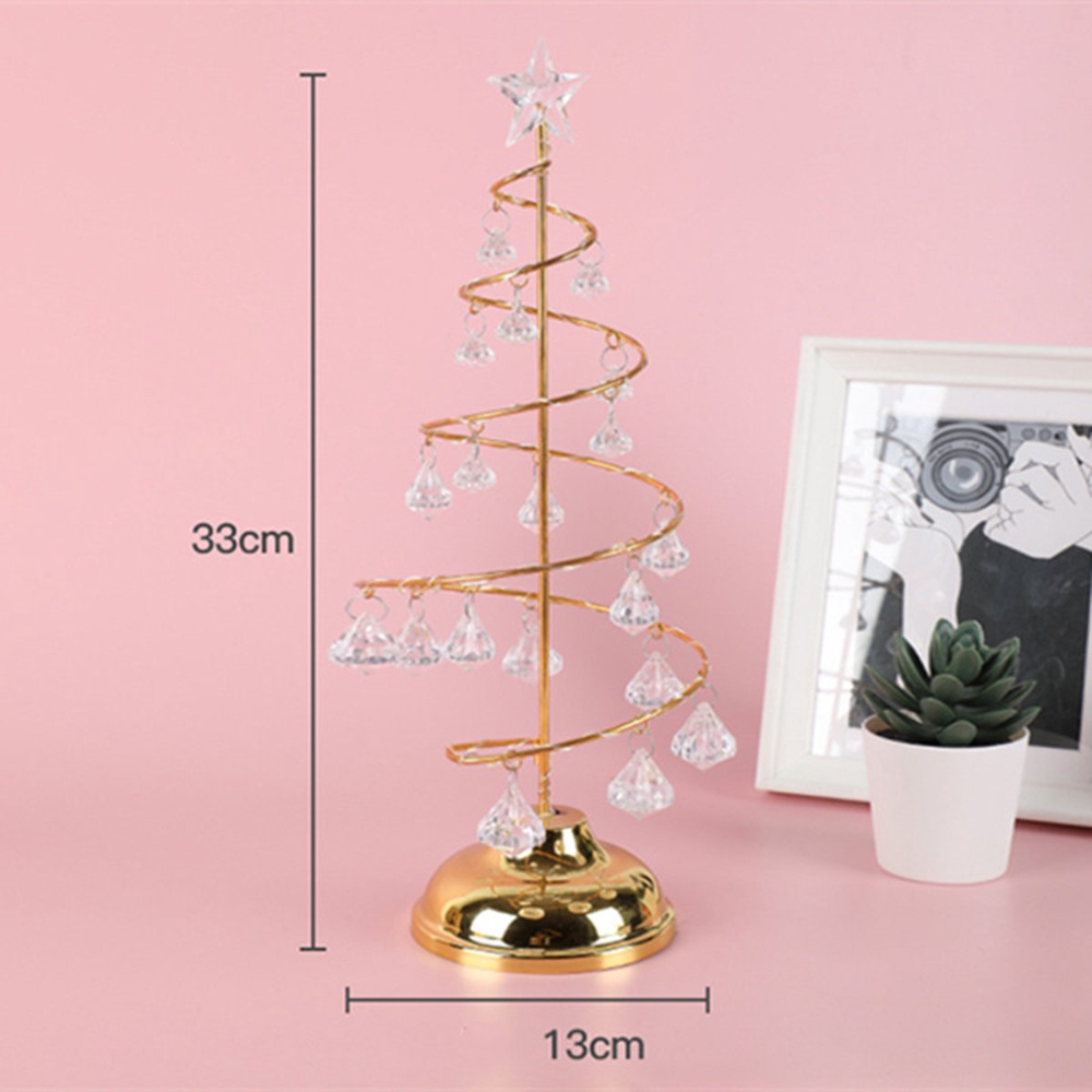 LED Weihnachtsbaum Deko – Warmweißes Licht, Kristall-Anhänger & Tischdekoration für Weihnachten