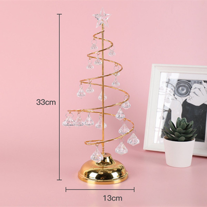 LED Weihnachtsbaum Deko – Warmweißes Licht, Kristall-Anhänger & Tischdekoration für Weihnachten