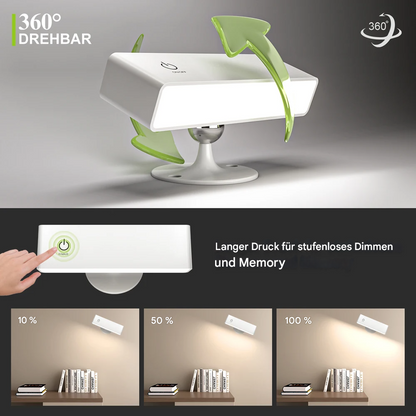 Kabellose LED Wandleuchte mit Akku – 360° drehbar, magnetisch abnehmbar, warmweiß, USB aufladbar