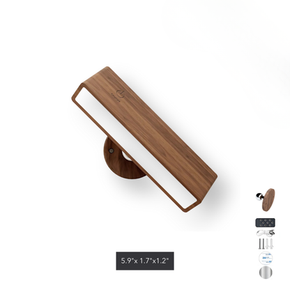 Kabellose LED Wandleuchte aus Holz – Magnetisch & USB Wiederaufladbar | Warmweiß Innenlicht