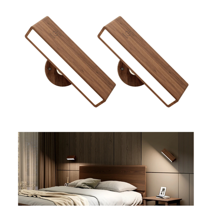 Kabellose LED Wandleuchte aus Holz – Magnetisch & USB Wiederaufladbar | Warmweiß Innenlicht