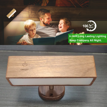 Kabellose LED Wandleuchte aus Holz – Magnetisch & USB Wiederaufladbar | Warmweiß Innenlicht