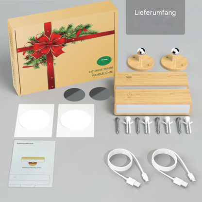 Kabellose LED Wandleuchte aus Holz – Magnetisch & USB Wiederaufladbar | Warmweiß Innenlicht