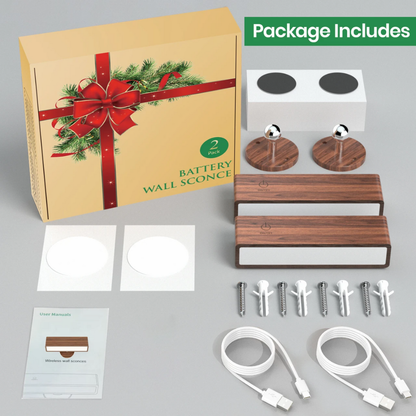 Kabellose LED Wandleuchte aus Holz – Magnetisch & USB Wiederaufladbar | Warmweiß Innenlicht