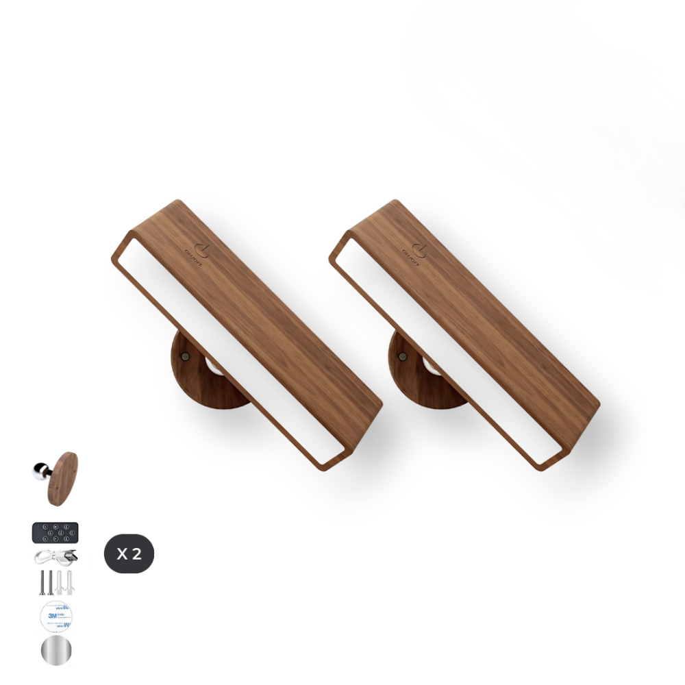 Kabellose LED Wandleuchte aus Holz – Magnetisch & USB Wiederaufladbar | Warmweiß Innenlicht